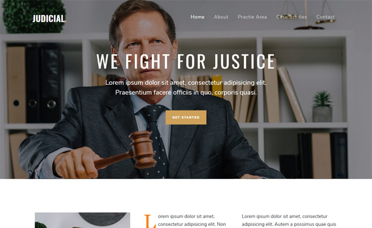 Judicial – 免费 Bootstrap 4 HTML5 法律公司网站模板