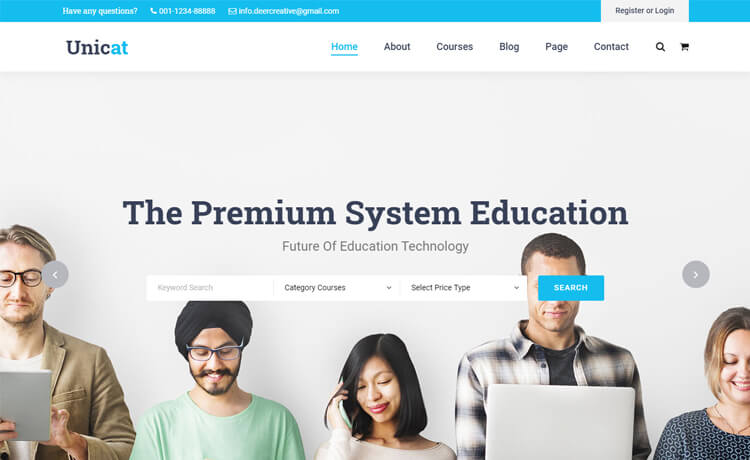 Unicat – 免费 Bootstrap 4 HTML5 响应式教育网站模板