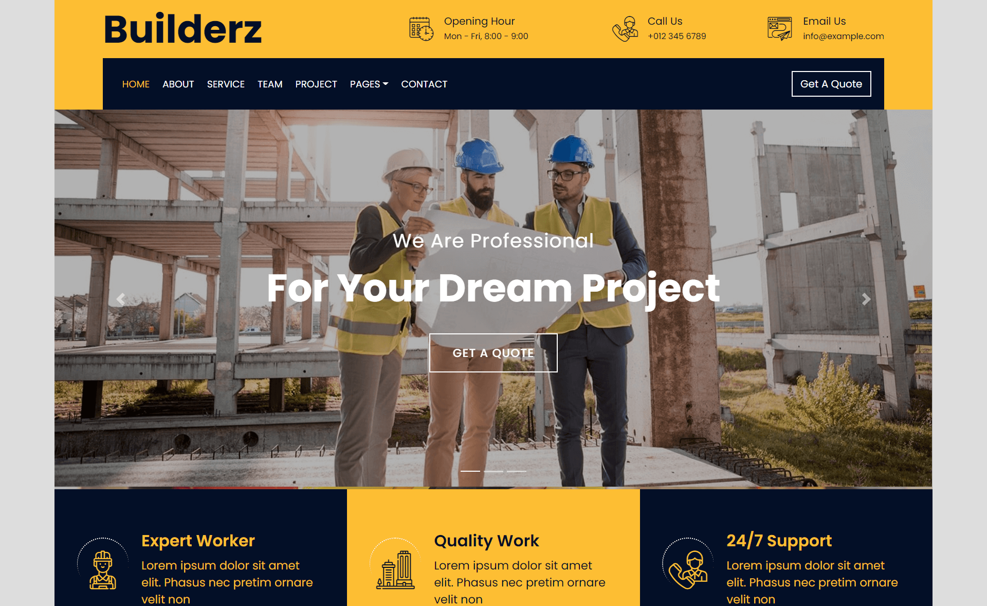 Builderz – 免费Bootstrap 4 HTML5 建筑公司网站模板