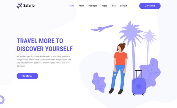 Safario – 免费的Bootstrap 4 HTML5旅行社网站模板