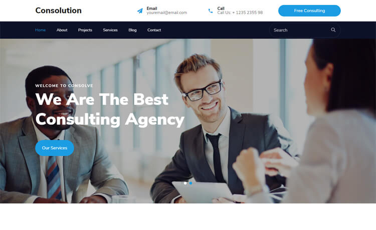 Consulotion – 免费 Bootstrap 4 HTML5 咨询业务网站模板