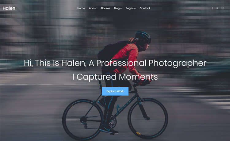 Halen – 免费的Bootstrap 4 HTML5摄影网站模板