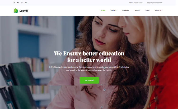 LearnIT – 免费的Bootstrap 4 HTML5教育网站模板