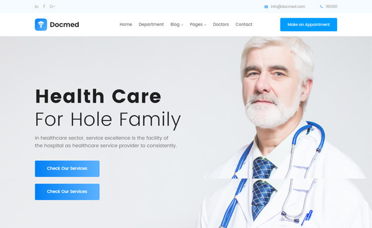 Docmed – 免费 Bootstrap 4 HTML5 医疗保健网站模板