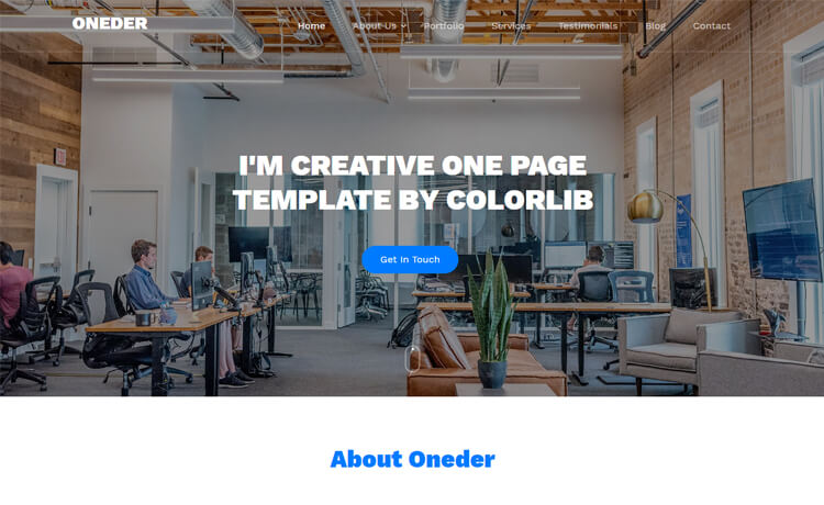 Oneder – 免费的Bootstrap 4 HTML5代理网站模板