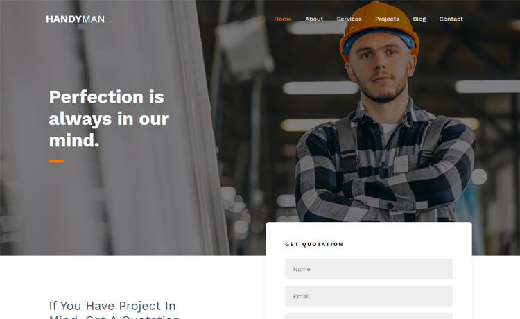 Handyman – 免费 Bootstrap 4 HTML5 建筑施工网站模板
