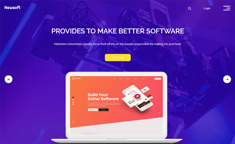 Newsoft – 免费 Bootstrap 4 HTML5 着陆页模板