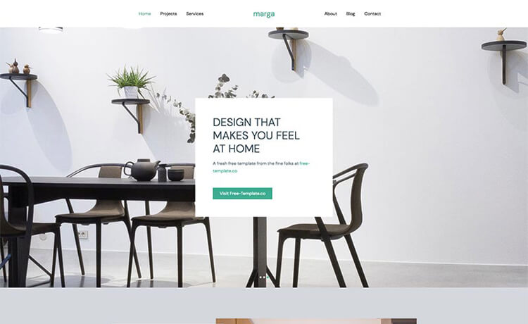 Marga – 免费 Bootstrap 4 HTML5 响应式室内设计公司网站模板