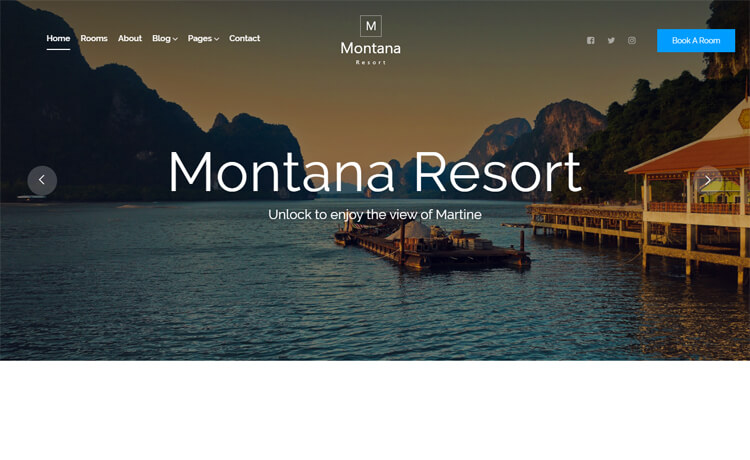 Montana – 免费 Bootstrap 4 HTML5 响应式酒店预订网站模板