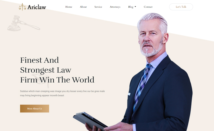 Ariclaw – 免费 Bootstrap 4 HTML5 律师事务所网站模板