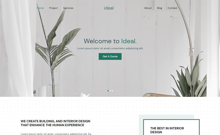 Ideal – 免费 Bootstrap 4 HTML5 室内设计公司网站模板