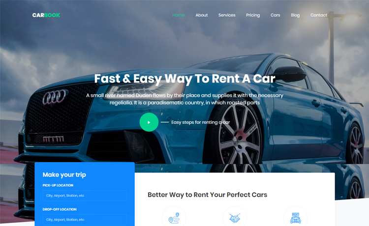 Carbook – 免费 Bootstrap 4 HTML5 汽车租赁网站模板