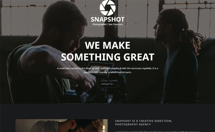 Snapshot – 免费 Bootstrap 4 HTML5 摄影网站模板