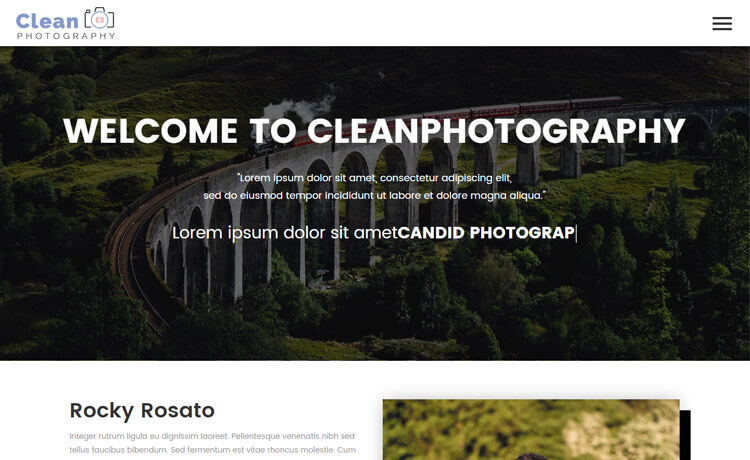 Cleanphotography – 免费 Bootstrap 4 HTML5 摄影网站模板