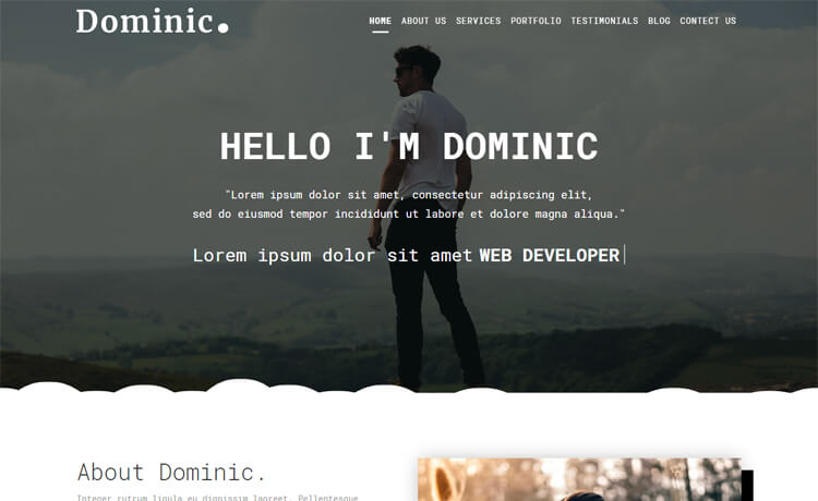 Dominic – 免费 Bootstrap 4 HTML5 作品集网站模板