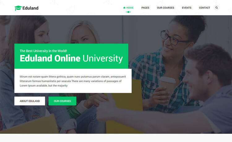 Eduland – 免费 Bootstrap 4 HTML5 教育网站模板