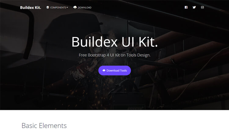 Buildex – 免费 Bootstrap 4 HTML5 UI 套件模板