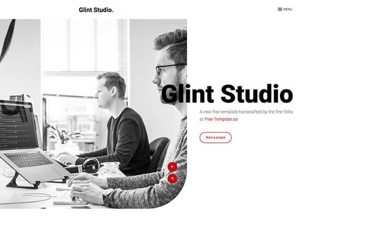 Glint – 免费的Bootstrap 4 HTML5个人作品集网站模板