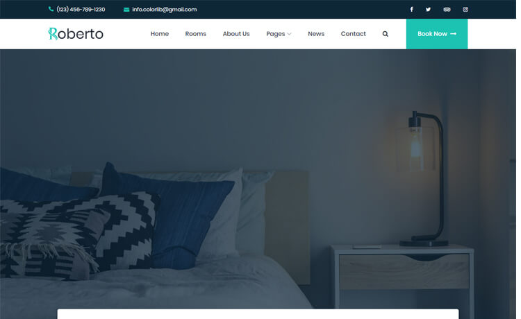 Roberto – 基于Bootstrap 4的免费HTML5酒店网站模板