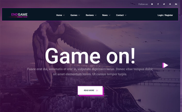 EndGame – 免费 Bootstrap 4 HTML5 游戏网站模板