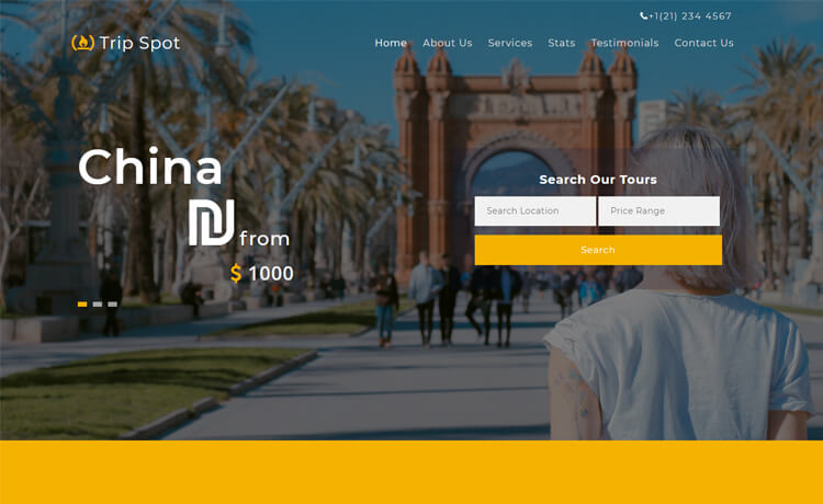 Trip Spot – 免费HTML5 Bootstrap 4响应式旅行社网站模板