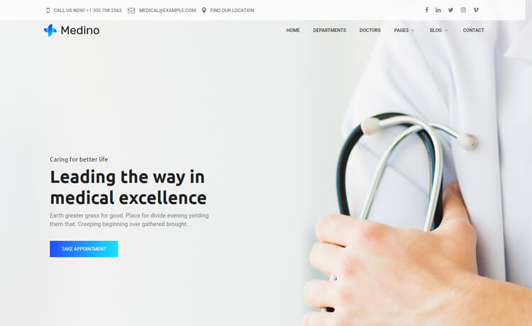 Medino – 免费HTML5 Bootstrap 4 医疗网站模板