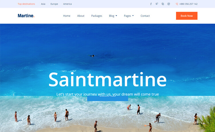 Martine – 免费 Bootstrap 4 HTML5 旅行社网站模板