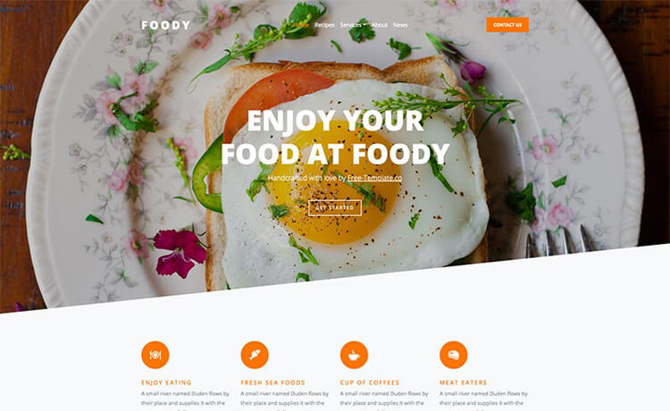 Foody – 免费 Bootstrap 4 HTML5 餐厅网站模板