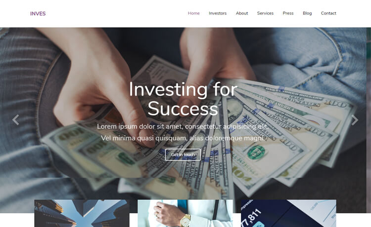 Inves – 免费HTML5 Bootstrap 4公司代理网站模板
