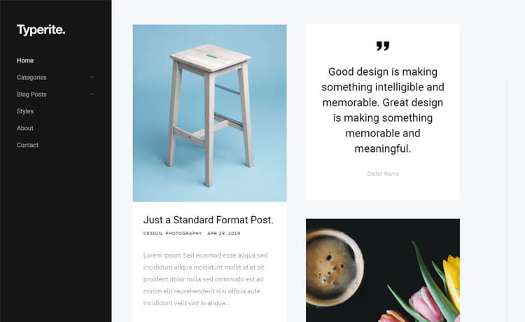 Typerite – 免费HTML5瀑布流博客模板