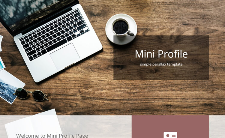 Mini Profile – 免费 Bootstrap 4 作品集网站模板