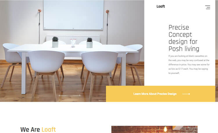 Loaft – 免费HTML5 Bootstrap 4 室内设计公司网站模板