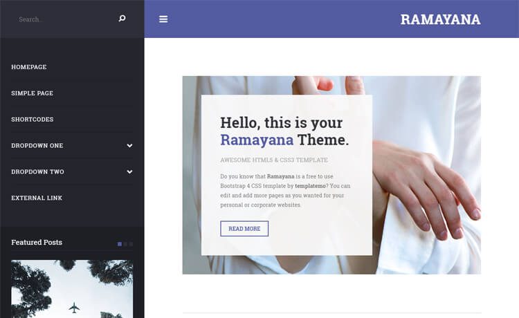 Ramayana – 免费 Bootstrap 4 HTML5 商业代理网站模板