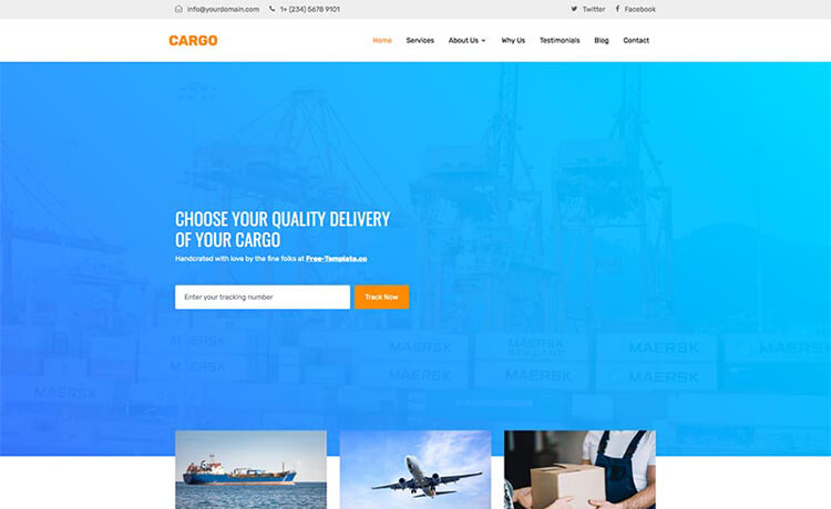 Cargo – 免费响应式 Bootstrap 4 HTML5 物流网站模板