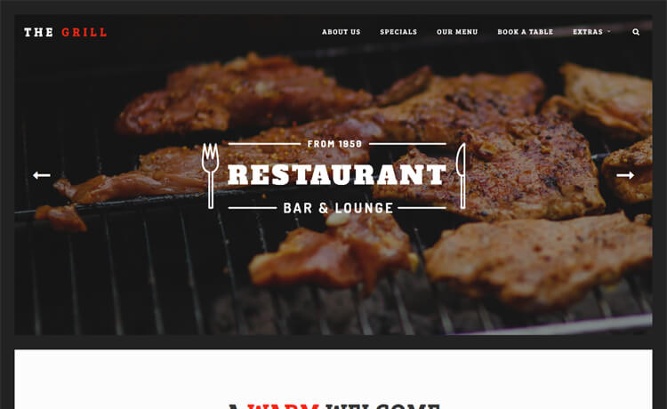 TheGrill – 免费HTML5 Bootstrap餐厅网站模板