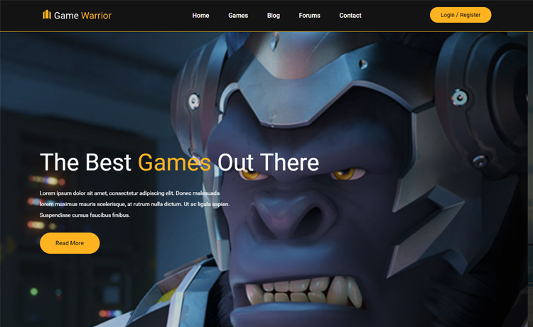 Game Warrior – 免费 Bootstrap 4 HTML5 游戏网站模板