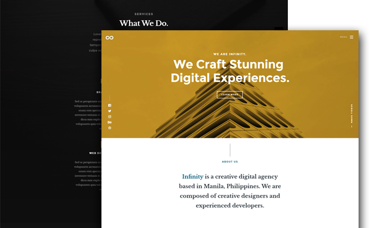 Infinity – Sleek and Colorful Free HTML5 Business Website Template