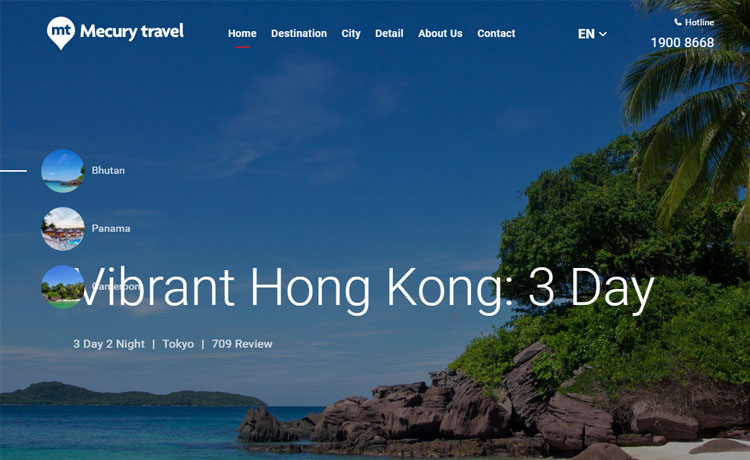 Mercury-Travel – 免费响应式HTML5旅行社网站模板