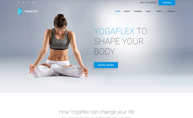 Yogaflex – 免费 Bootstrap 4 HTML5 瑜伽网站模板