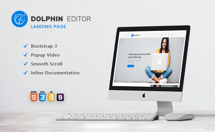 Dolphin – 免费HTML5 Bootstrap着陆页网站模板