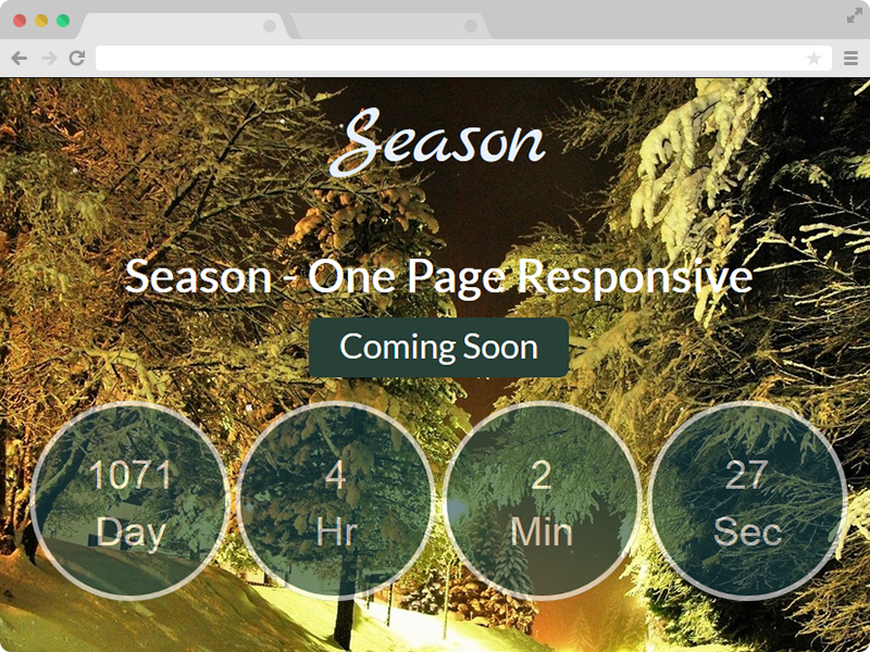 Season – 单页面响应式即将上线模板