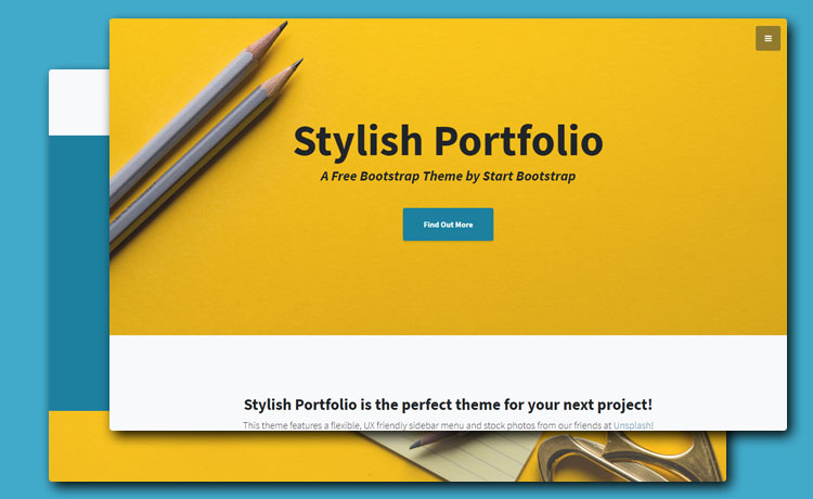 Stylish Portfolio – 优雅的Bootstrap 4作品集模板用于专业网站