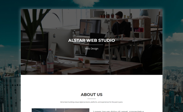 Alstar – 免费HTML5 Bootstrap单页网站模板带视差效果