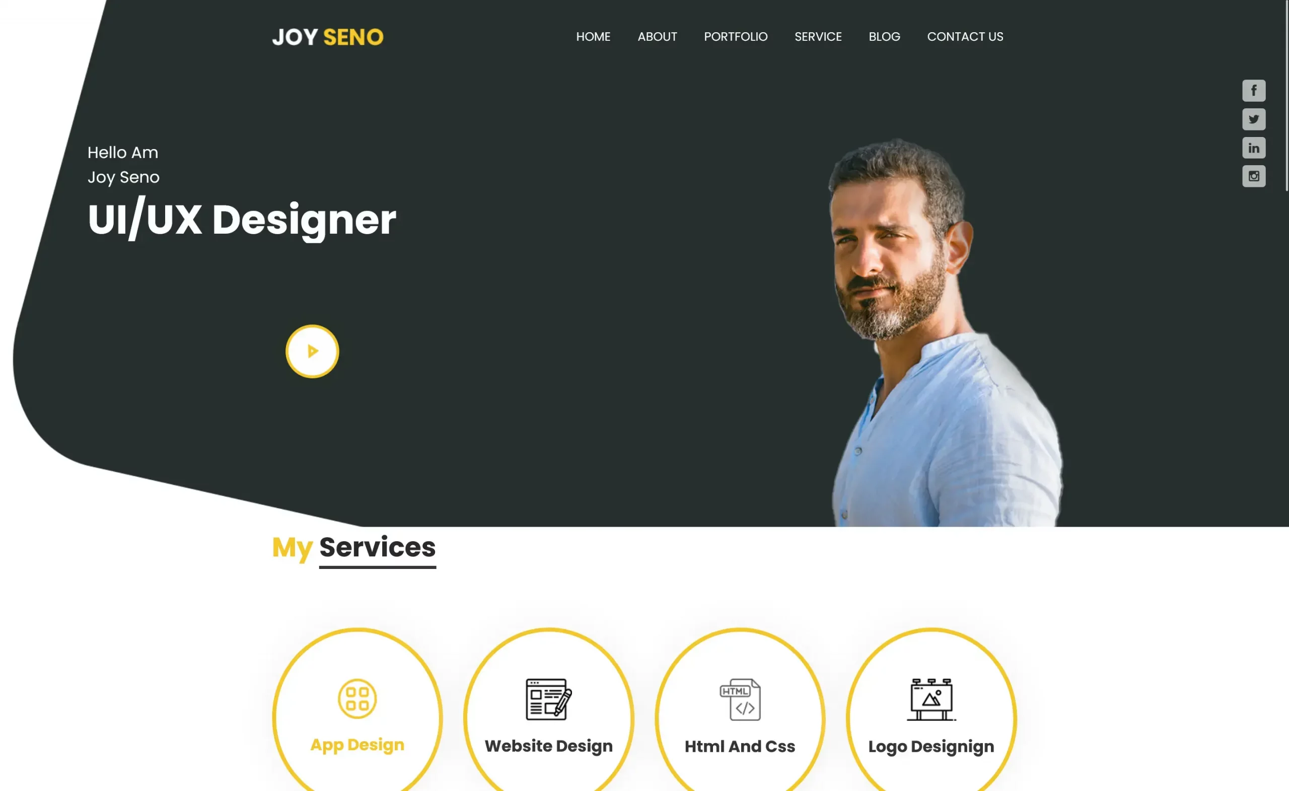 JoySeno – 免费Bootstrap 4个人作品集网站模板