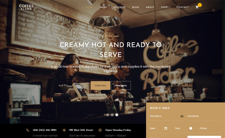 Coffee Blend – 免费 Bootstrap 4 HTML5 咖啡网站模板