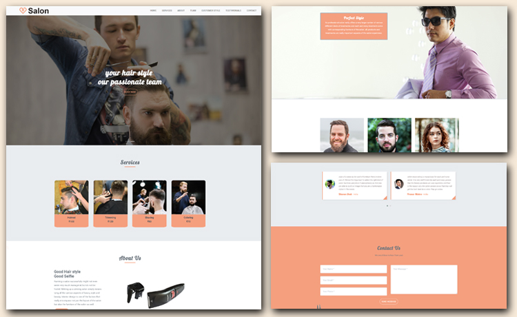 Salon – 免费HTML5美发沙龙网站模板