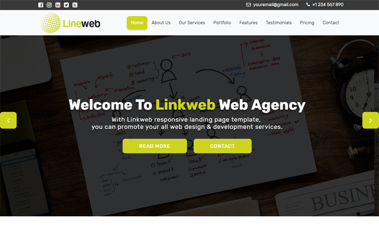 Linkweb – 免费Bootstrap 4 HTML5专业商务网站模板