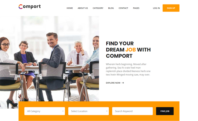 Comport – 免费的Bootstrap 4 HTML5招聘网站模板