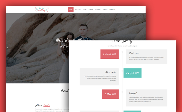 真实的婚礼 – 基于Bootstrap 4的免费HTML5婚礼模板