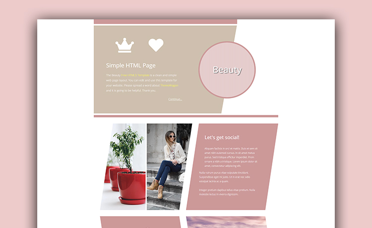 Beauty – One Page 免费 HTML5 创意模板